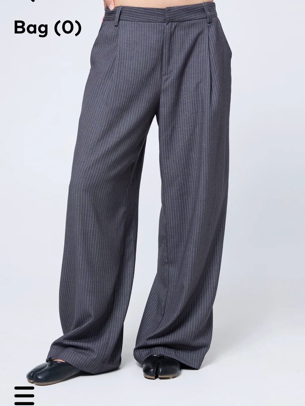 Arthur Apparel SLOUCHY PLEAT PANT IN GREY PINSTRIPE